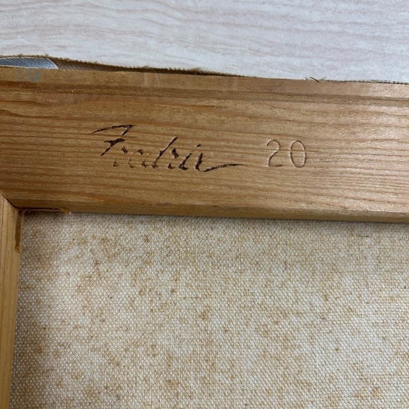 Vintage Original Painting On Canvas Autumn Fall Barn Farmhouse 16x20 Marshall - Picture 7 of 7